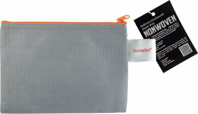 Reißverschlussbeutel Non Woven, PP, A6, 125 x 180 mm, grau opak