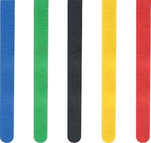 Klettbinder, wiederverwendbar, 16 x 215 mm, 5 Stück, farbig