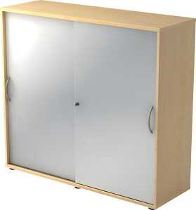 Schiebetürenschrank 1753, 1200 x 1110 x 400 mm 3 Ordnerhö ahorn/silber