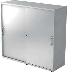 Schiebetürenschrank 1753, 1200 x 1110 x 400 mm, 3 Ordnerhö grau/silber