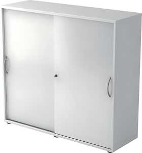 Schiebetürenschrank 1753, 1200 x 1110 x 400 mm, 3 Ordnerhö weiß/weiß