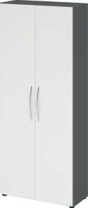 Flügeltürenschrank 4100, 1880 x 800 x 346 mm, 4 Fachböden graphit/weiß