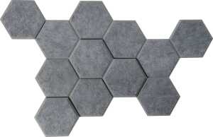 Akustik-Waben AWB15/5, Filzoptik, grau-meliert, 12er Set