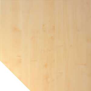 Verkettungsplatte LT12 Trapezform Stüzfuß, 1200 x 1200 mm ahorn/silber