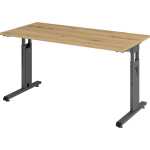 Schreibtisch OS614, 1400 x 670 x 650-850 mm, C-Fuß,...