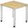 Schreibtisch QS08 800 x 800 x 680-835 mm, 4-Fuß höverstel Ahorn/silber