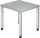 Schreibtisch QS08 800 x 800 x 680-835 mm, 4-Fuß, höverstel grau/silber