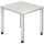 Schreibtisch QS08 800 x 800 x 680-835 mm, 4-Fuß, höverstel weiß/silber