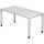 Schreibtisch QS16 1600 x 800 x 680-835 mm, 4-Fuß höverstel weiß/silber