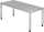 Schreibtisch QS19 1800 x 800 x 680-835 mm, 4-Fuß höverstel grau/silber