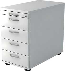 Standcontainer SC50, 4 Auszüge, 420 x 800 x 720/760 mm, weiß
