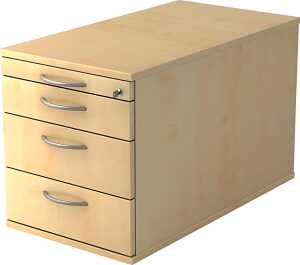 Rollcontainer TC30, 3 Schübe, Auszugssperre, 428 x 512 x 800 mm, ahorn