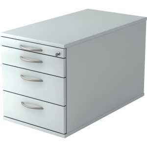 Rollcontainer TC30, 3 Schübe, Auszugssperre, 428 x 512 x 800 mm, grau