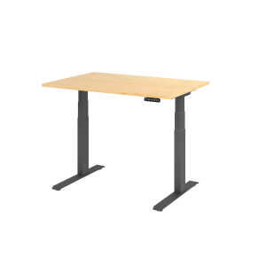 Sitz-Steh-Schreibtisch XDBK12, 1200 x 800 x 640-1290 mm, Ahorn/graphit