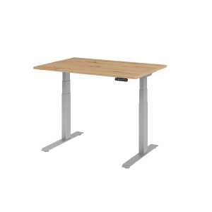 Sitz-Steh-Schreibtisch XDBK12 1200 x 800 x 640-1290 mm Asteiche/silber