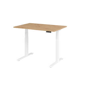 Sitz-Steh-Schreibtisch XDBK12, 1200 x 800 x 640-1290 mm, Asteiche/weiß