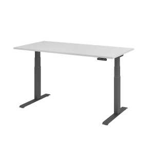Sitz-Steh-Schreibtisch XDBK16, 1600 x 800 x 640-1290 mm, grau/graphit