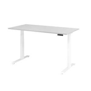 Sitz-Steh-Schreibtisch XDBK16, 1600 x 800 x 640-1290 mm, grau/weiß