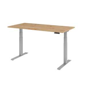 Sitz-Steh-Schreibtisch XDBK16, 1600 x 800 x 640-1290 mm Asteiche/silbe