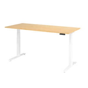 Sitz-Steh-Schreibtisch XDBK19, 1800 x 800 x 640-1290 mm, Ahorn/weiß