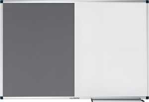 Kombiboard UNITE 60 x 90 cm Whiteboard/Pinboard Filz grau