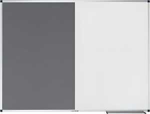 Kombiboard UNITE 90 x 120 cm Whiteboard/Pinboard Filz grau