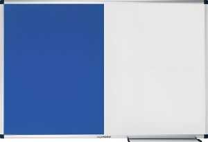 Kombiboard UNITE 60 x 90 cm Whiteboard/Pinboard Filz blau