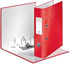 Ordner WOW, DIN A4, PP-Folie, 80 mm, breit geklebtes Rückenschild, rot