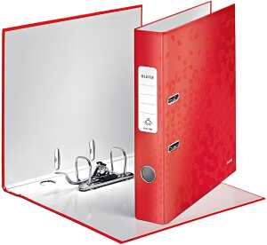 Ordner WOW, DIN A4, PP-Folie, 50 mm, schmal geklebtes Rückenschild rot
