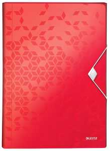 Projektmappe WOW A4, rot. 6 Fächer, Füllmenge: 250 Blatt