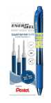 3er Set EnerGel Minen LR7 blau, plus 1 Stift BL107 blau,