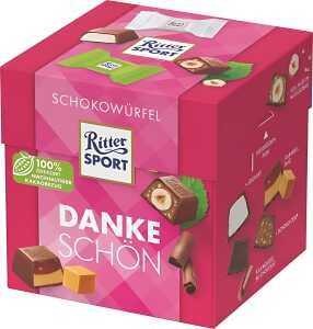 Ritter Sport Schokowürfel Dankeschön, 22er mit gefüllter Schokolade