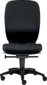 Bürodrehstuhl Office, bis 120 kg, o Armlehnen Teppichbodenrollen, schw