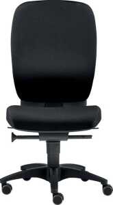 Bürodrehstuhl Office, bis 120 kg, o Armlehnen Hartbodenrollen, schwarz