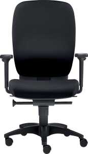 Bürodrehstuhl Office, bis 120 kg, m Armlehnen Teppichbodenrollen, schw