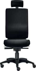 Bürodrehstuhl Cube L, ohne Armlehnen, Hartbodenrollen, schwarz