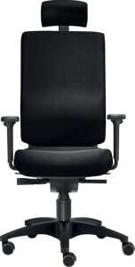 Bürodrehstuhl Cube L, mit Armlehnen, Hartbodenrollen, schwarz