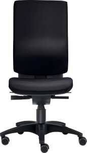 Bürodrehstuhl Cube M, ohne Armlehnen, Hartbodenrollen, schwarz