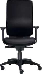 Bürodrehstuhl Cube M, mit Armlehnen, Hartbodenrollen, schwarz