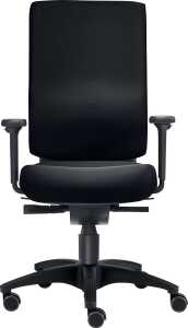 Bürodrehstuhl Cube M, mit Armlehnen, Teppichbodenrollen, schw