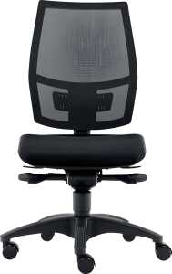 Bürodrehstuhl Flash Net, bis 110 kg, o Armlehnen Hartbodenrollen, schw