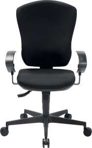 Bürodrehstuhl Flash Polster, bis 110 kg, mit Armlehnen, schwarz