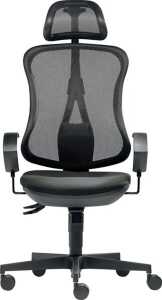 Bürodrehstuhl Flash Net schwarz mit Ring-Armlehnen, höhenverstellbar