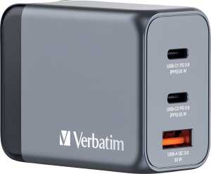 Ladeadapter universal GNC-65, GaN, 65W, grau, 1x USB-A QC, 2x USB-C PD