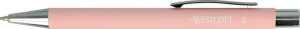 Druckkugelschreiber, Strichstärke XB, Gehäuse rosé, Schreibfarbe blau
