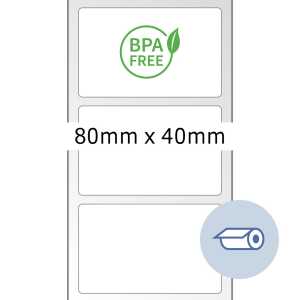 Herma Thermo-Rollenetiketten 80 x 40 mm weiss 1 Rolle 1500 Etik.