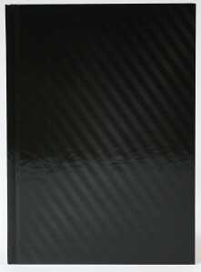 ADINA Notizbuch A4 blanko schwarz mit diagonalen Streifen