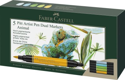 Faber Castell Tuschestift PAP Dual Marker 5x Tiere