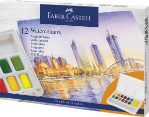 Faber Castell Aquarellfarben Farbkasten mit 12 Farben