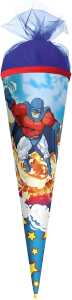 ROTH Schultüte klein Superheld 22cm rund mit Tüllverschluss